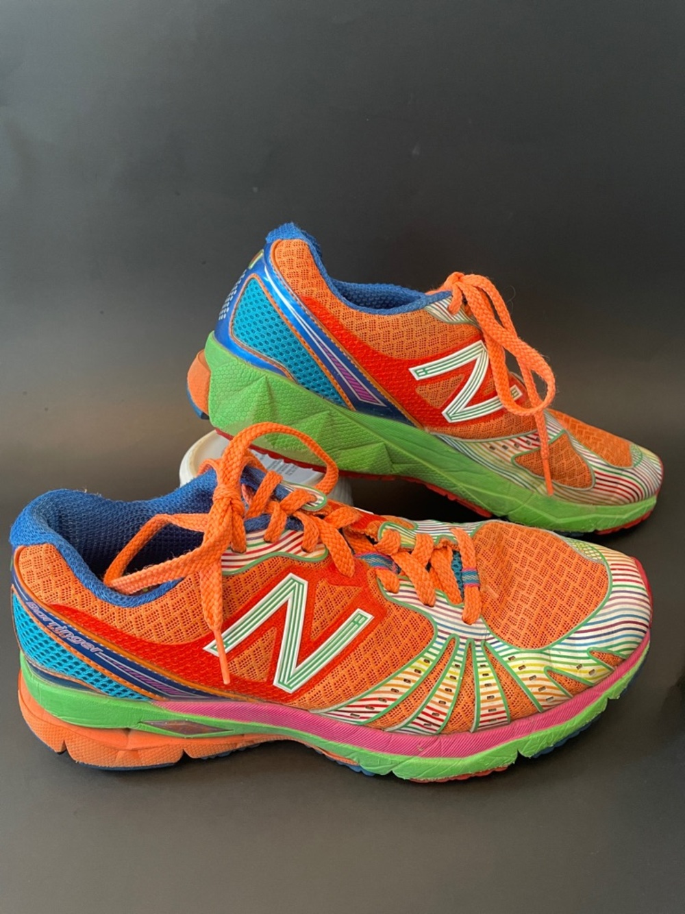 NEW BALANCE 890 Women’s Orange Rainbow Multi-Accent Sporty Athletic Sneakers